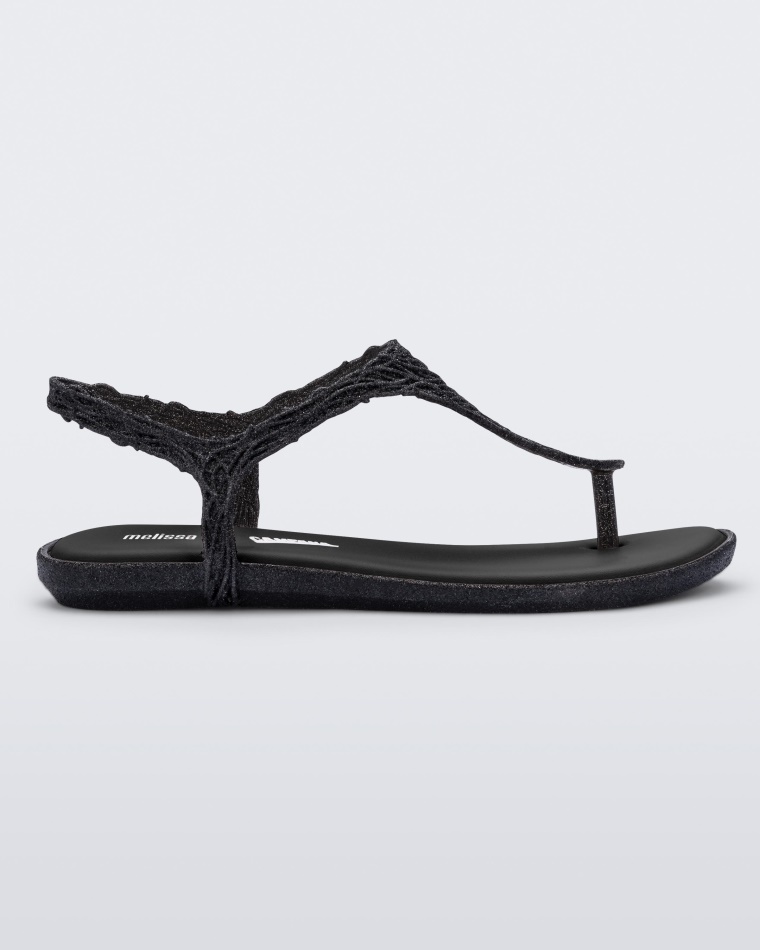 black_melissa_campana_flow_sandal.jpg Black Melissa Campana Flow Sandal - Image 1