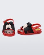 Melissa Mini Beach Slide Sandal Mickey And Friends Baby Red - Image 4