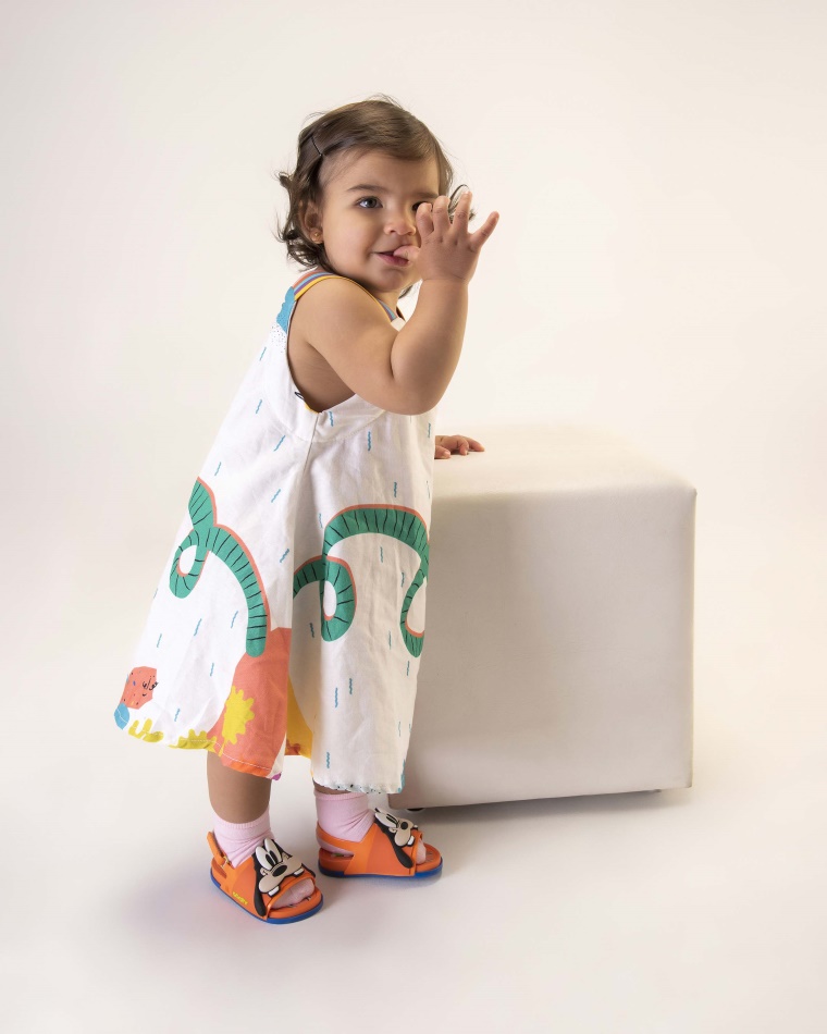 Melissa Orange Mini Beach Slide Sandal Mickey And Friends Baby - Image 5
