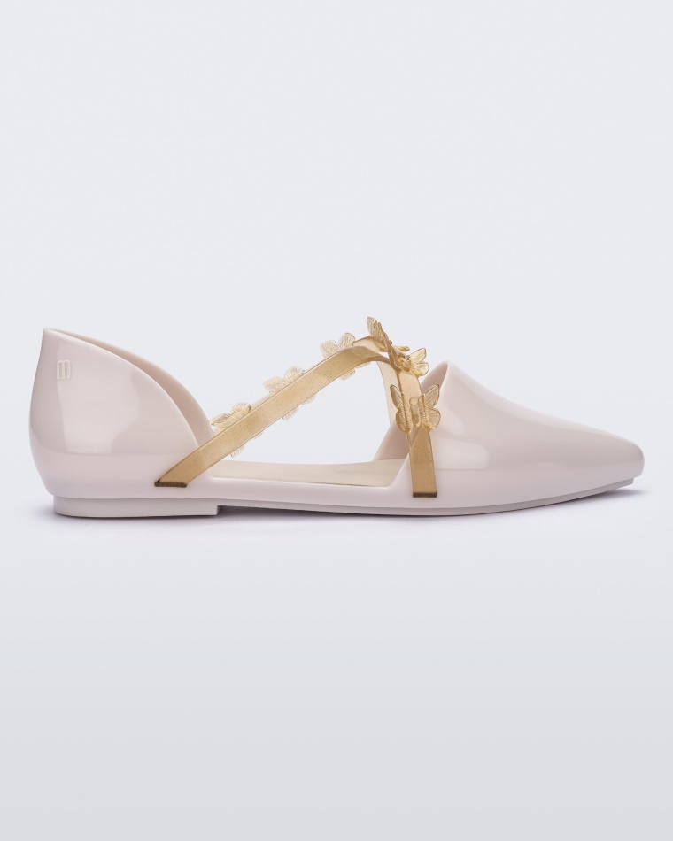melissa_pointy_stripe_fly_beige.jpg Melissa Pointy Stripe Fly Beige - Image 1